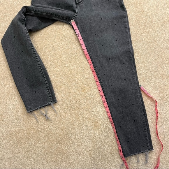 Abercrombie & Fitch Simone High Rise Ankle Denim Womens 28 Black Dots Raw Hem - Picture 8 of 8